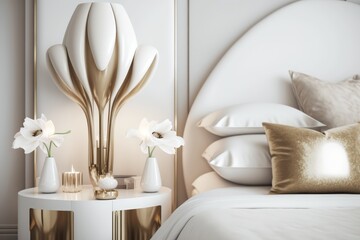 Fototapeta na wymiar Luxurious and modern bedroom made with generated ai