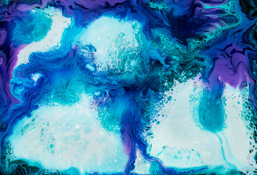 Abstract flow of liquid paints in mix