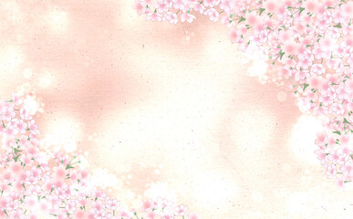 満開の桜 キラキラ背景グラデ素材 -さくら-