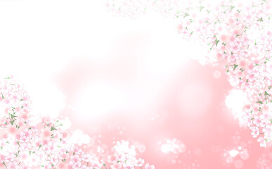 満開の桜 キラキラ背景グラデ素材 -桃-