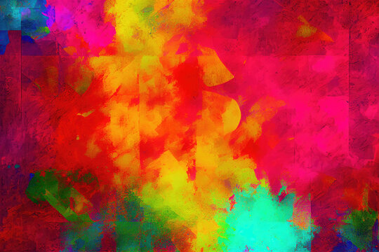 abstract colorful background in painted style created with Generative AI technology © Robert Herhold