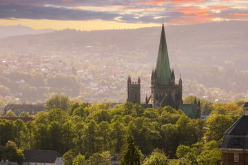 The Cathedral Nidarosdomen in the spring, Trondheim