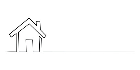 House continuous one line drawing vector illustration