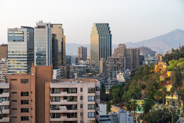 Naklejka premium Santiago, Chile cityscape and skyline