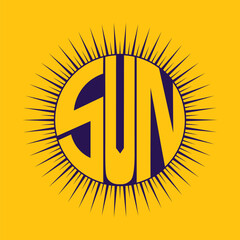 Sun with typography vector clip art 