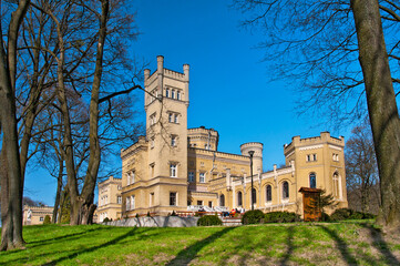 Neo-Gothic Narzymski Palace, Jablonowo Pomorskie, Kuyavian-Pomeranian Voivodeship, Poland - obrazy, fototapety, plakaty