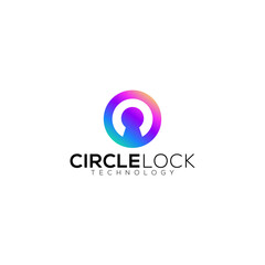 circle lock modern colorful logo gradient