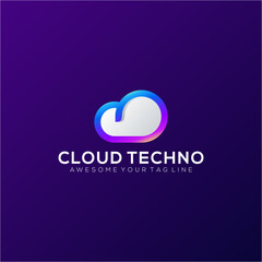 modern colorful modern gradient logo cloud