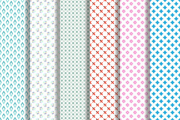 Collection of vector seamless patterns of various geometrical elements for websites, wallpapers, clothes, wrapping, printing