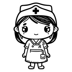 cute cartoon Nurse svg vector graphic