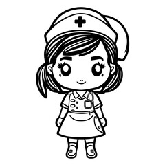 cute cartoon Nurse svg vector graphic