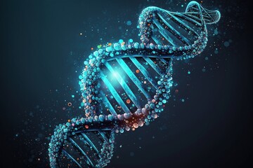 Illuminated Microscopic DNA Helix Structure