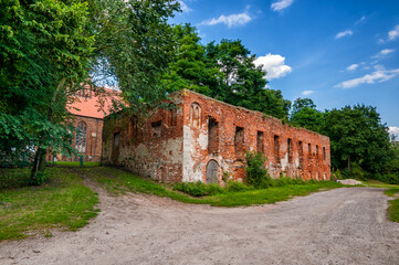Fototapeta na wymiar Ruins of the Augustinian monastery in Police - Jasienica. Police, West Pomeranian Voivodeship, Poland.