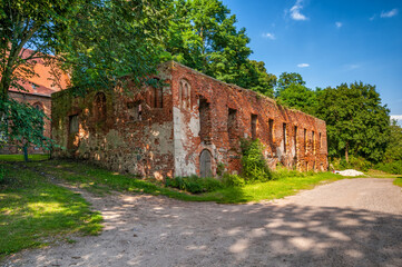 Fototapeta na wymiar Ruins of the Augustinian monastery in Police - Jasienica. Police, West Pomeranian Voivodeship, Poland.