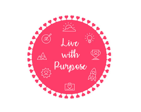 Live With Purpose Vector Illustration, Finding Meaning In Life