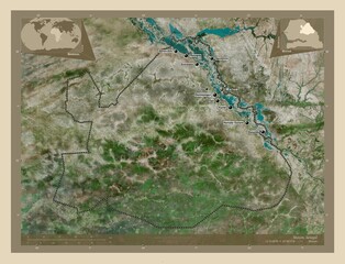 Matam, Senegal. High-res satellite. Labelled points of cities
