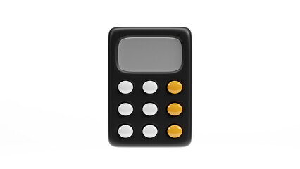 3D rendering of minimal calculator on white background, Money financial icon concept