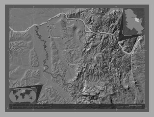 Branicevski, Serbia. Bilevel. Labelled points of cities