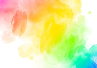 abstract rainbow watercolor background, png splashes with transparent background