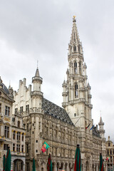 Fototapeta na wymiar Town Hall from Old Town in Brussels, Belgium