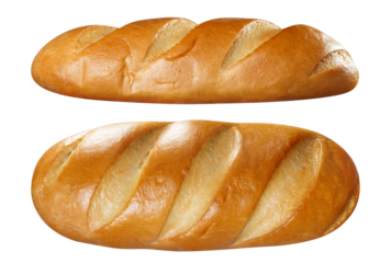 Delicious loaf of fresh bread cut out