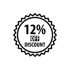 25% off discount stamp icon vector logo design template