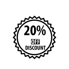 Naklejka premium 25% off discount stamp icon vector logo design template