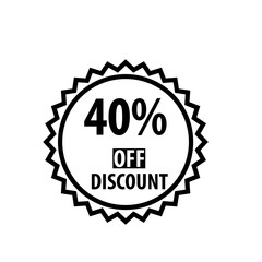 25% off discount stamp icon vector logo design template