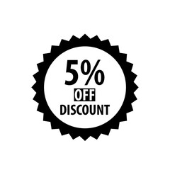 25% off discount stamp icon vector logo design template