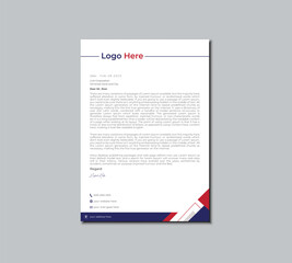 Modern business letterhead in abstract design. Minimal Corporate Letterhead Layout. Vector graphic design.