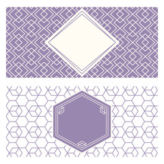 Obraz premium Monochrome banner templates, patterned abstract geometric background. Packaging design, vector illustration.