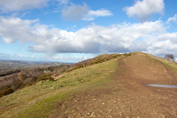 Springtime landscape along the Malvern hills.
