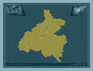 Osrednjeslovenska, Slovenia. Solid. Labelled points of cities