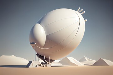 White Spy Balloon Illustration. Generative AI