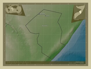 Galgaduud, Somalia. Wiki. Labelled points of cities