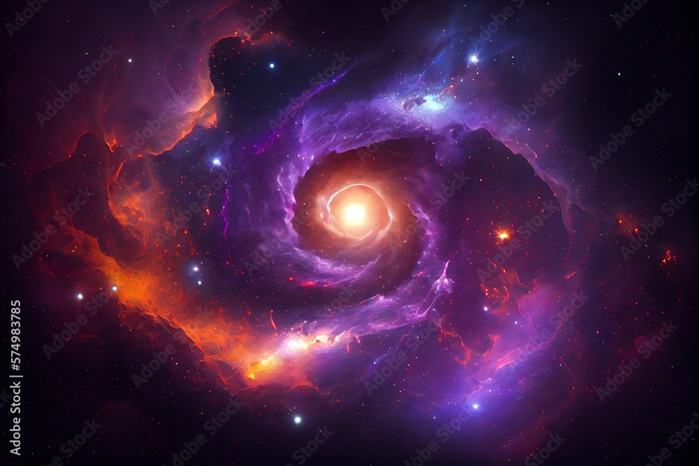 Wall mural galaxy space with supernova nebula background. cosmos explosion and beautiful universe stars creatio