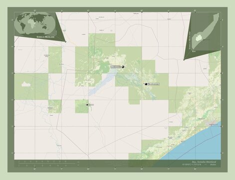 Bay, Somalia Mainland. OSM. Labelled points of cities