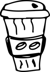 Coffee paper cup, doodle