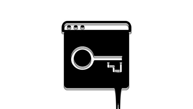 Black Secure your site with HTTPS, SSL icon isolated on white background. Internet communication protocol. 4K Video motion graphic animation