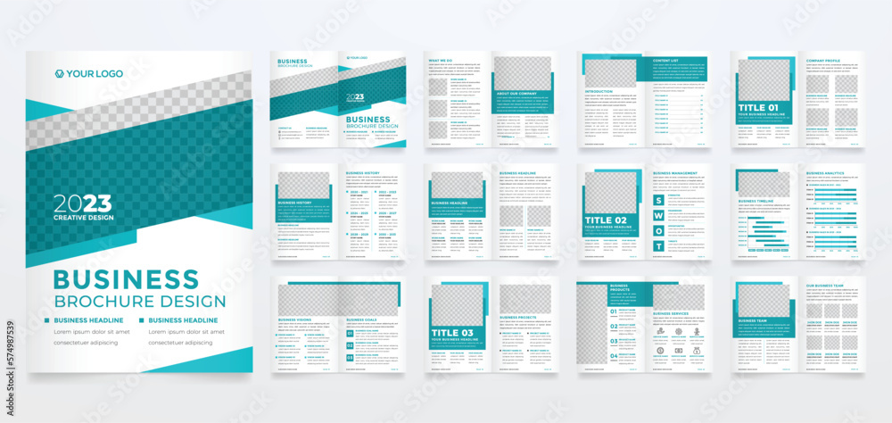Canvas Prints business brochure template with clean style and modern layout use for business profile and presentat