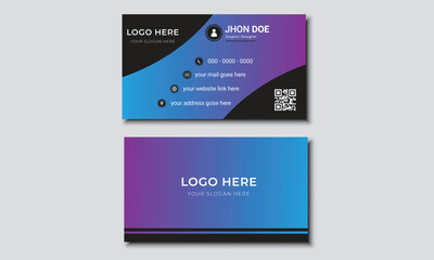 Simple clean business card, visiting card. Double sided business card template.