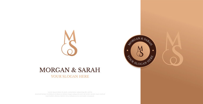 Wedding Logo Initial MS Logo Design Vector