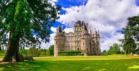 Gardinen Most beautiful and elegant castles of France - Chateau de Brissac , famous Loire valley © Freesurf