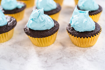 Unicorn rainbow chocolate cupcake