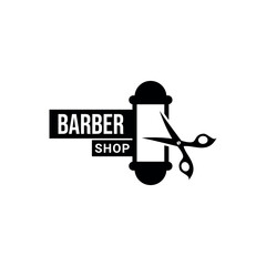 Barbershop simple minimalist logo design with elegant ornament