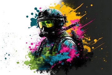Paintball player poster