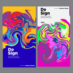 vector Illustration colorful liquid abstract  set for background and banners design