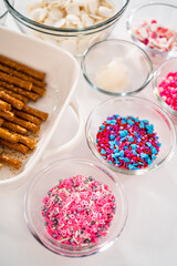 Valentine's Day Chocolate Covered Pretzel Rods