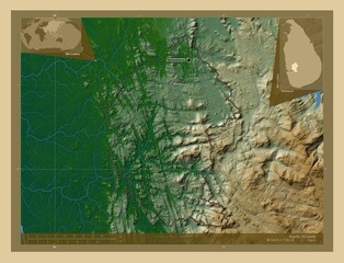 Kegalle, Sri Lanka. Physical. Labelled points of cities