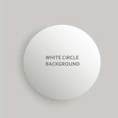 Realistic white circular 3d button background